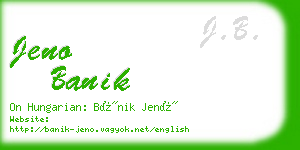 jeno banik business card